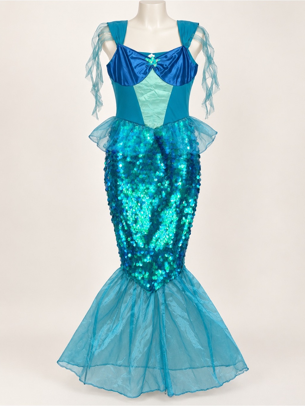 Blue Sequin Mermaid Costume Dress Women’s XL 14–16 Halloween